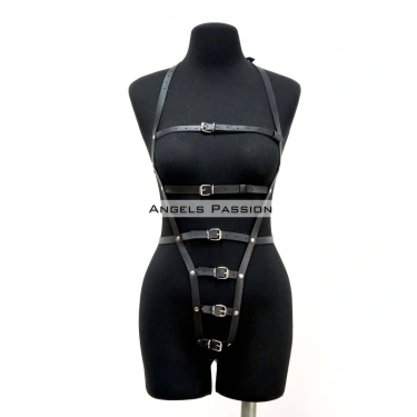 Ağı Bölgesi Açık Deri Fantezi Giyim, Deri Deri Body Harness - Brf790