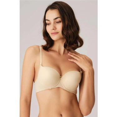 Anıl Balenli Desteksiz Dolgusuz Askıları Çıkabilen Günlük Klasik T-shirt Sütyeni