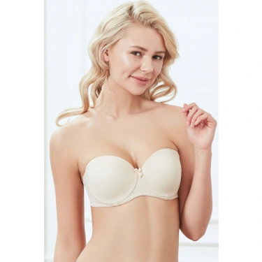 Balenli Desteksiz Dolgusuz Askısız Straplez Günlük Klasik T-shirt Sütyeni