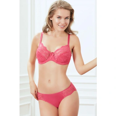 Balenli Desteksiz Dolgusuz Toparlayıcı Dantelli Küçültücü Sütyen Ve Slip Takım