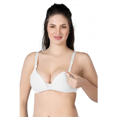 Beyaz Mı Emay 1422 Modal Cotton Kaplı Emzirme Sütyen