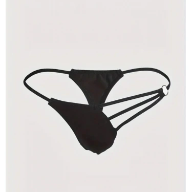 Erkek  Siyah Metalli Tanga İç Giyim