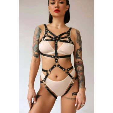 Fantezi Deri Iç Giyim Ve Kelepçe Takım - Brf724