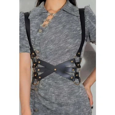 Giysi Üzeri Giyilebilir Omuzdan Askılı Çok Sıralı Bel Kemeri - Brf1187