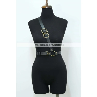 Göğüs Üzeri Tek Askılı Deri Bel Kemeri, Seksi Aksesuar - Brf1183_kopya(1)