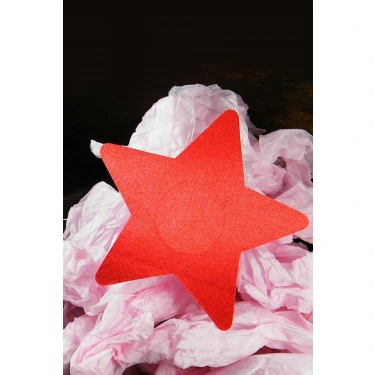 Kırmızı Yıldız Şeklinde Fantezi Göğüs Ucu Kapatıcı