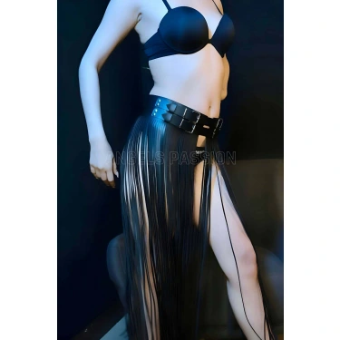 Püsküllü Deri Etek Harness - Brf1090