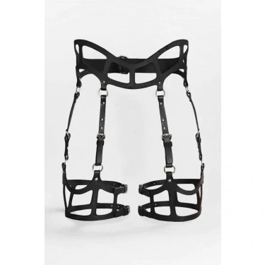 Seksi Deri Jartiyer Harness, Gotik Jartiyer - Apft1158