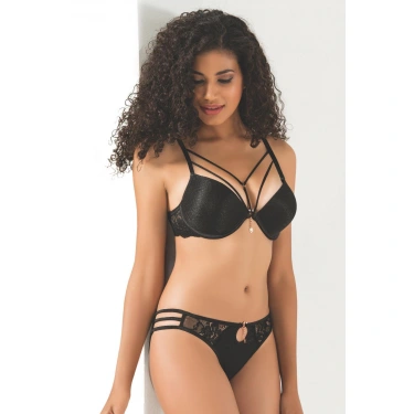 Silikonlu Taşlı Simli Sütyen Takım Kadın 5020