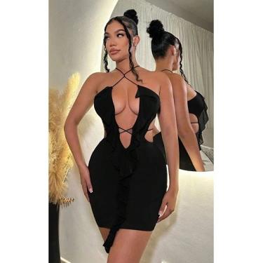 Siyah Fantezi Elbise 5086