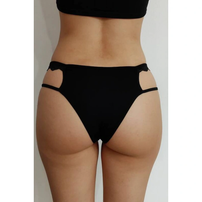 Alev Kırmızısı Dantel Detaylı Seksi Külot