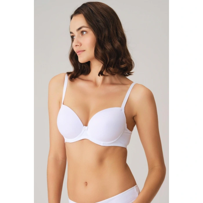 Balenli Desteksiz Dolgusuz Askıları Çıkabilen Günlük Klasik T-shirt Sütyeni