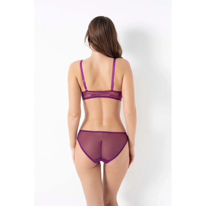 Balensiz Desteksiz Dolgusuz Dantelli Bralet Sütyen Ve Slip Takım