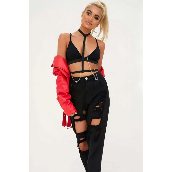 Boyundan Bağlı Zincir Detaylı Harness - Brf41