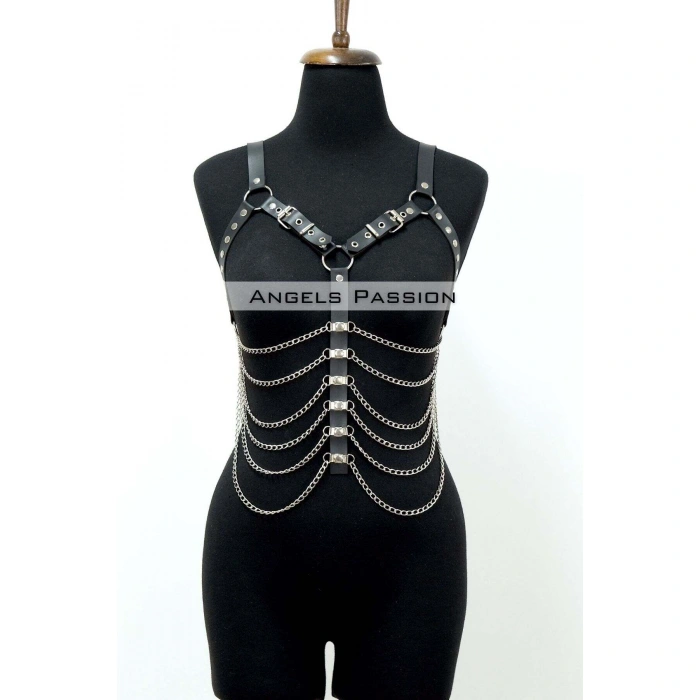 Büyük Beden Zincirli Göğüs Harness - Brf534_s2
