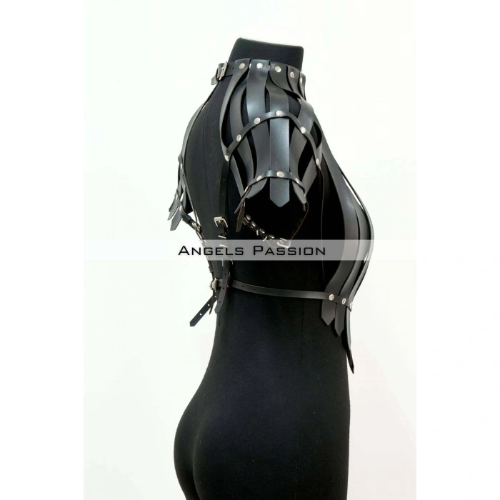 Crop Büstiyer Harness, Deri Göğüs Harness, Gömlek Üzeri Harness - Brf1257