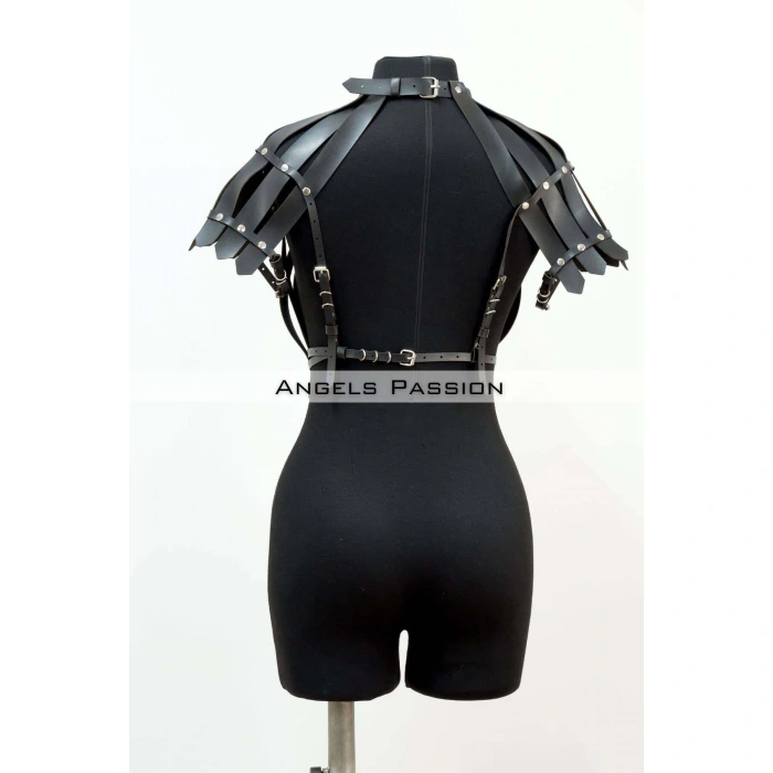 Crop Büstiyer Harness, Deri Göğüs Harness, Gömlek Üzeri Harness - Brf1257
