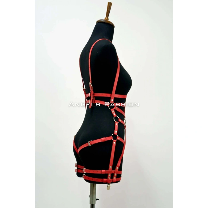 Deri Body Harness, Deri Dansçı Kostüm, Pole Dans Kostüm - Apft502