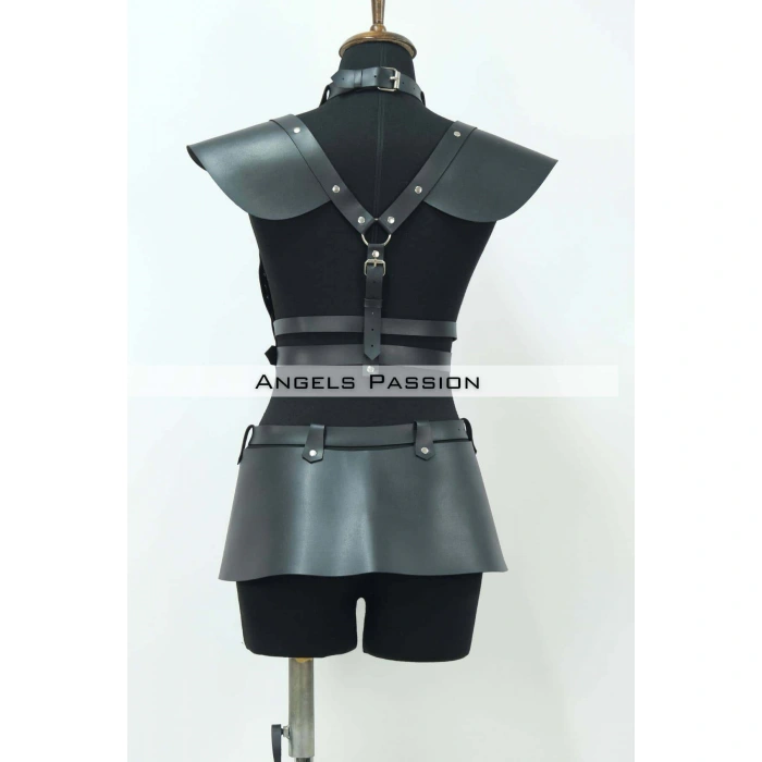 Deri Elbise Harness, Deri Etek Ve Göğüs Elbise - Brf1371