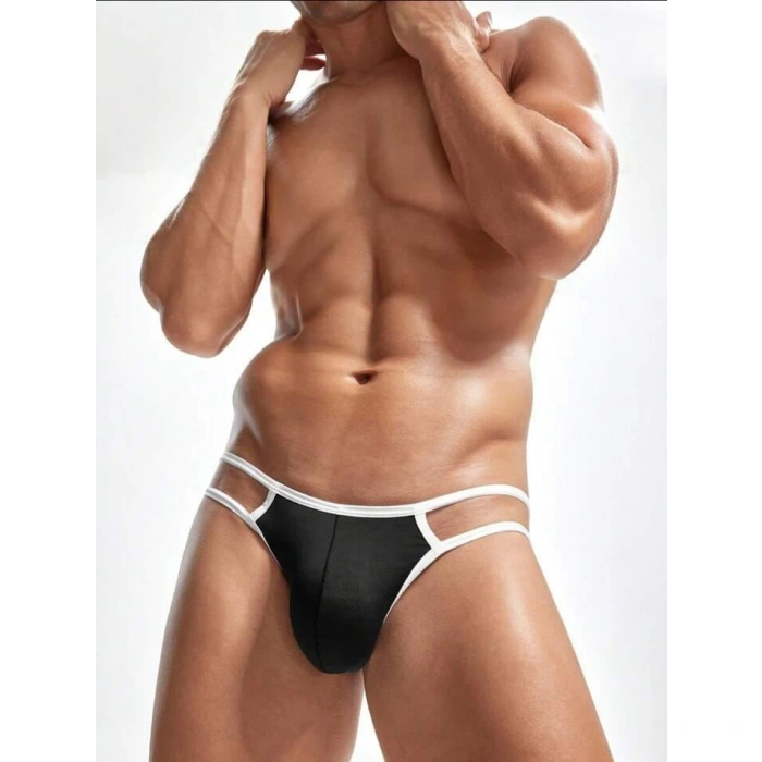 Erkek  Beyaz Biyeli Slip İç Giyim