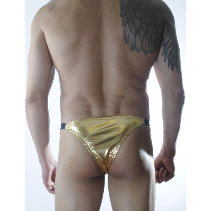 Erkek Gold Lame Brazillian Slip İç Çamaşırı