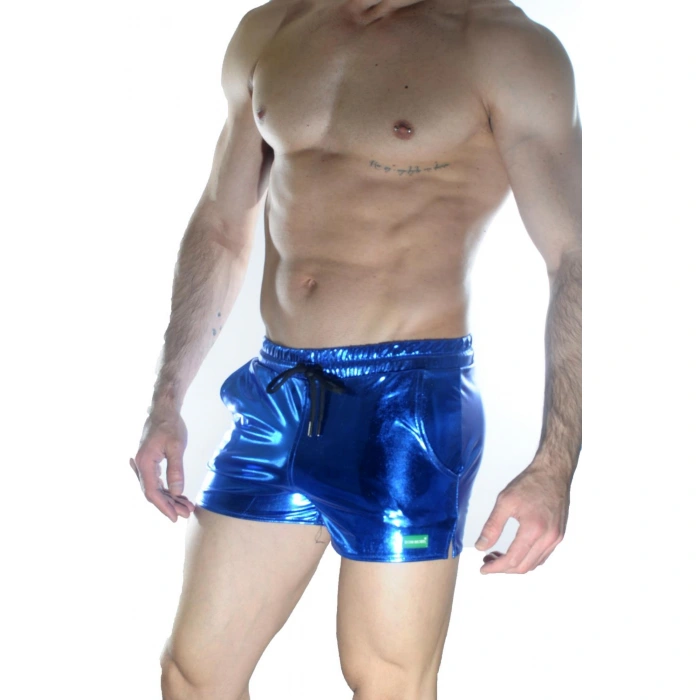 Erkek Mavi Lame Short