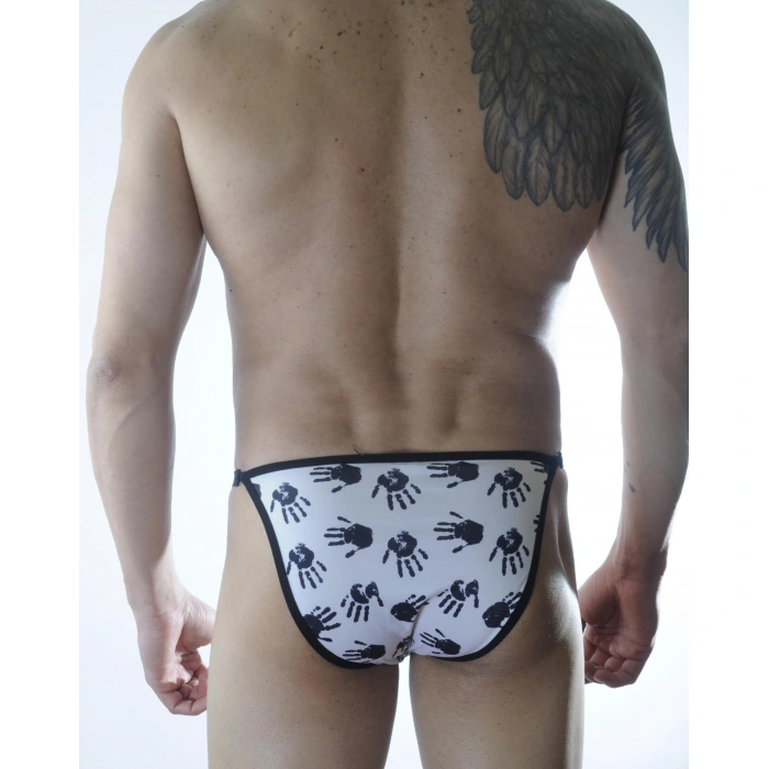 Erkek Metalli El Desenli Slip Çamaşır