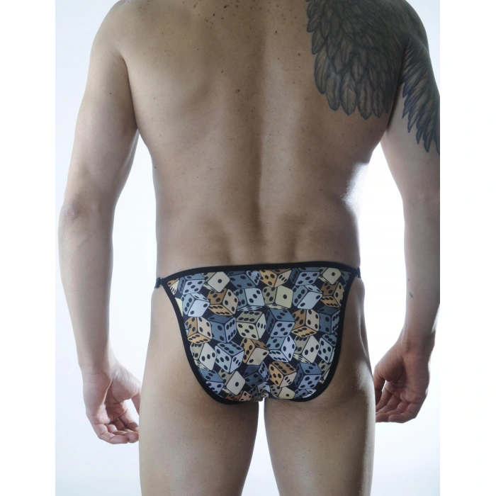 Erkek Metalli Zar Desenli Slip Çamaşır