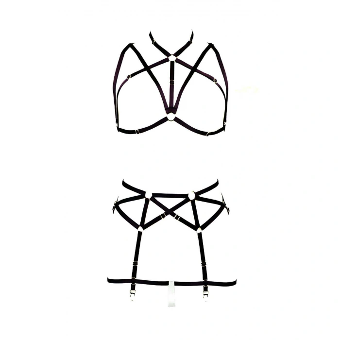 Göğüs Ve Jartiyer Kemerli Seksi Harness - Brf161