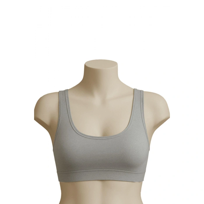 Gri Mı Emay 1816 6'lı Pedli Kalın Askılı Alıştırma Sütyeni