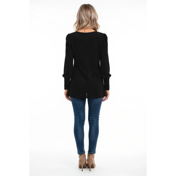 Kadın Uzun Kollu Düğmeli Mevsimlik Bluz – Yumuşak Dokulu, Esnek Ve Sıcak Tutan Kumaş