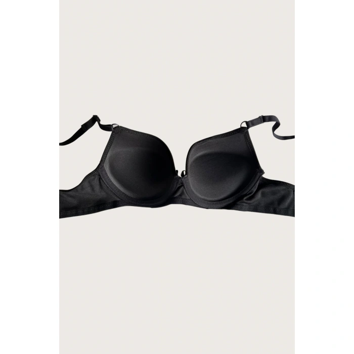 Mikro Kumaş Push Up Dolgulu Balenli Günlük Tek Destekli Sütyen