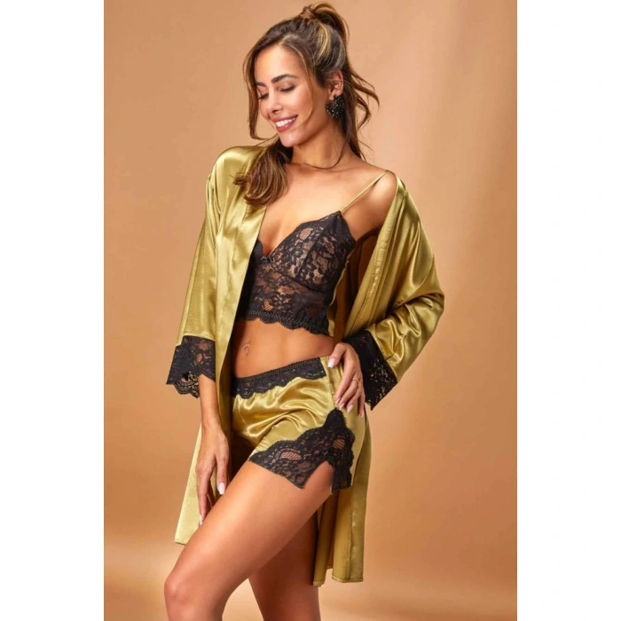 Nurteks 3509  3 Lü Tk Gecelik