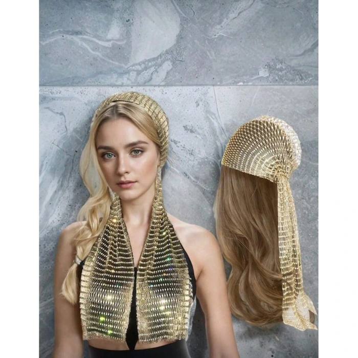 Taşlı Kafa Aksesuarı Kristal Bandana