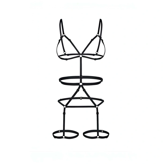 Vücudu Saran Seksi Jartiyer Harness - Brf36