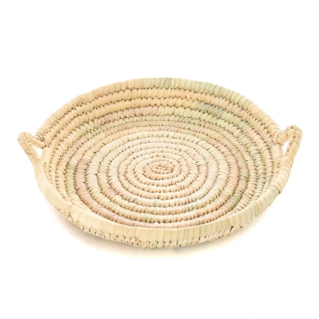 Üçgen Saplı Yuvarlak Hasır Tepsi