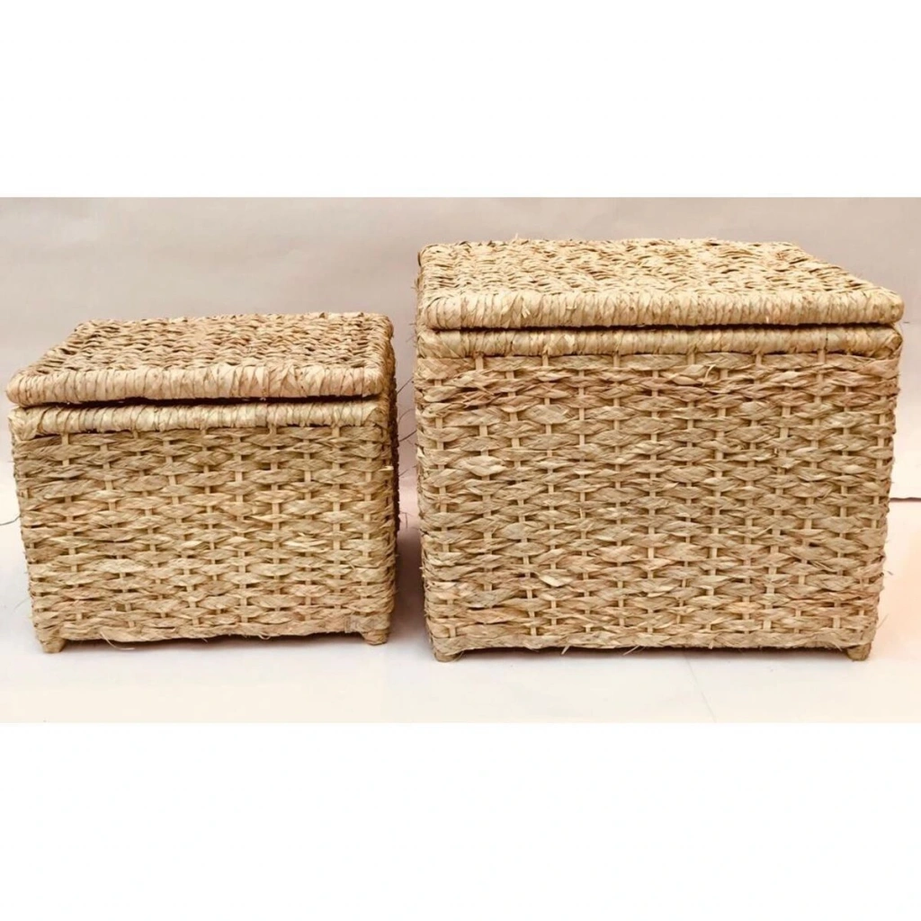 Adenium Hasır Çamaşır Sepeti_ 2li Set_ Genişlik 55 & 45 Cm