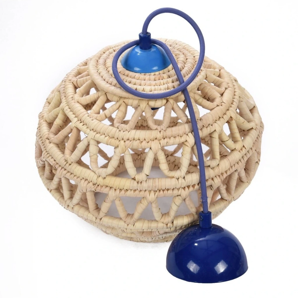 Calla Hasır Tavan Aydınlatma_ Mavi