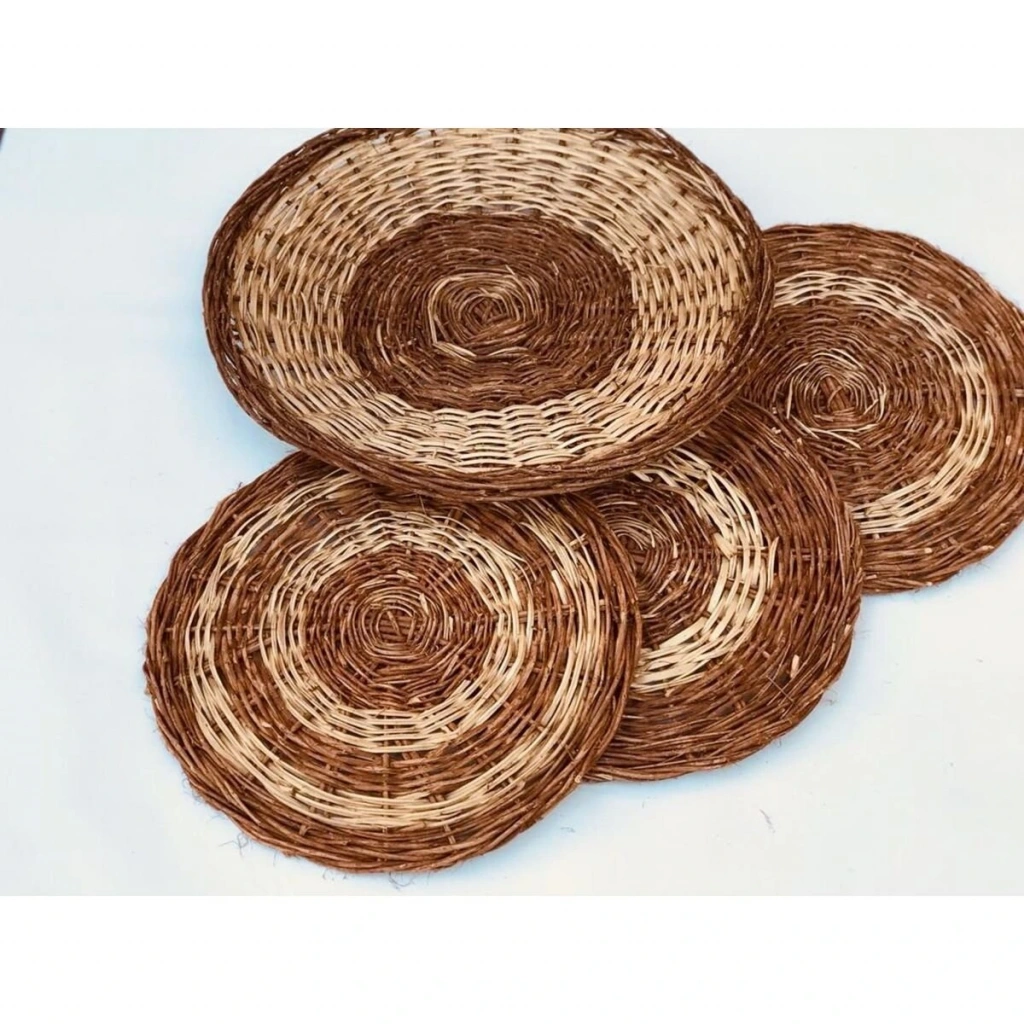 Clivia Hasır Duvar Tabağı, Duvar Süsü_ 4lü set