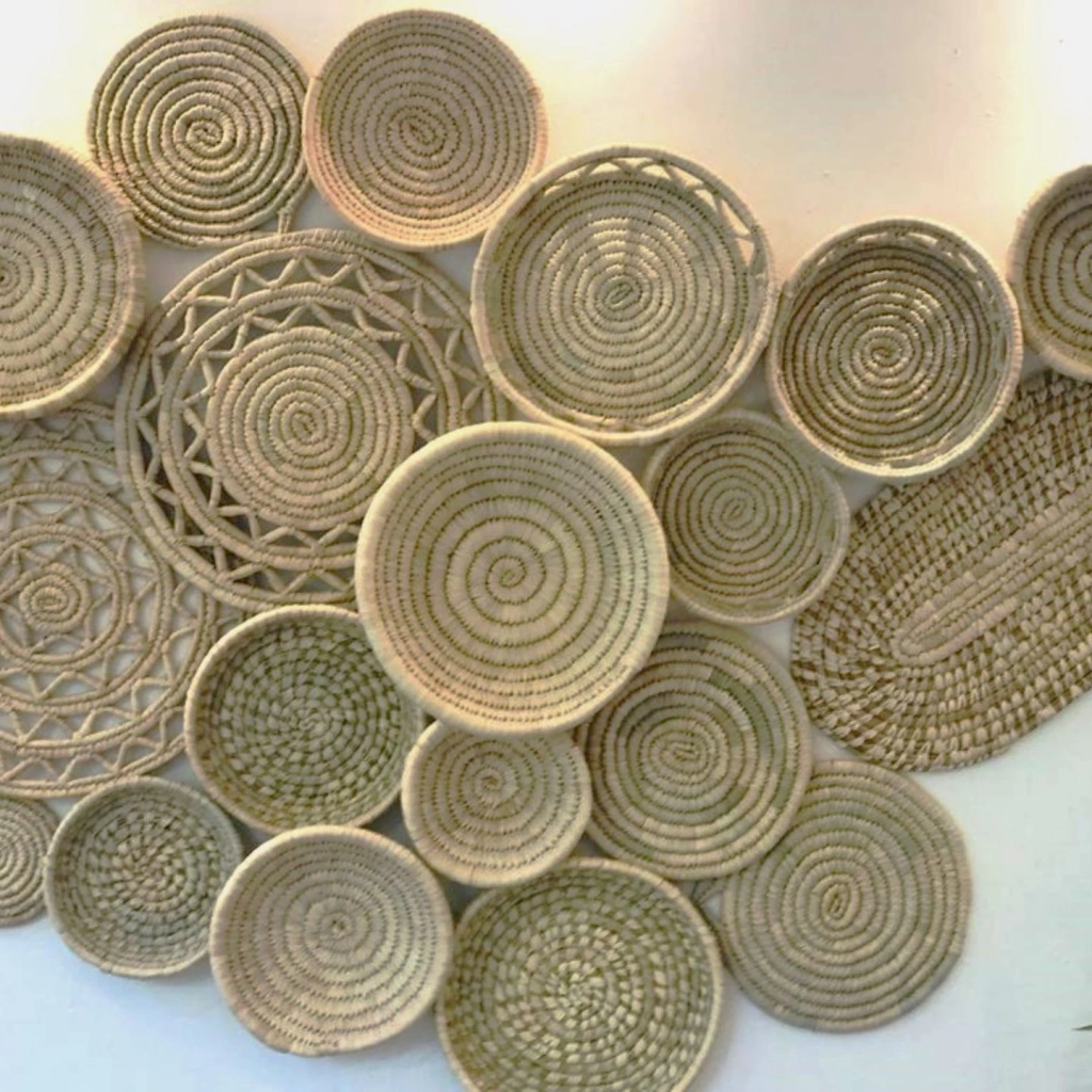 Oreganos Hasır Duvar Tabağı Seti _ 19lu set (Palmiye yaprağı)