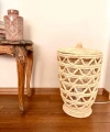 Masa Üstü El Yapımı Hasır Lamba Dekoratif Aydınlatma Büyük Boy