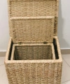 Sativus Ahşap Ve Hasır Sehpa 2li Set (KAPAKLI SANDIK/DÜZENLEYİCİ/OYUNCAK SEPETİ) Genişlik 55ve45 Cm