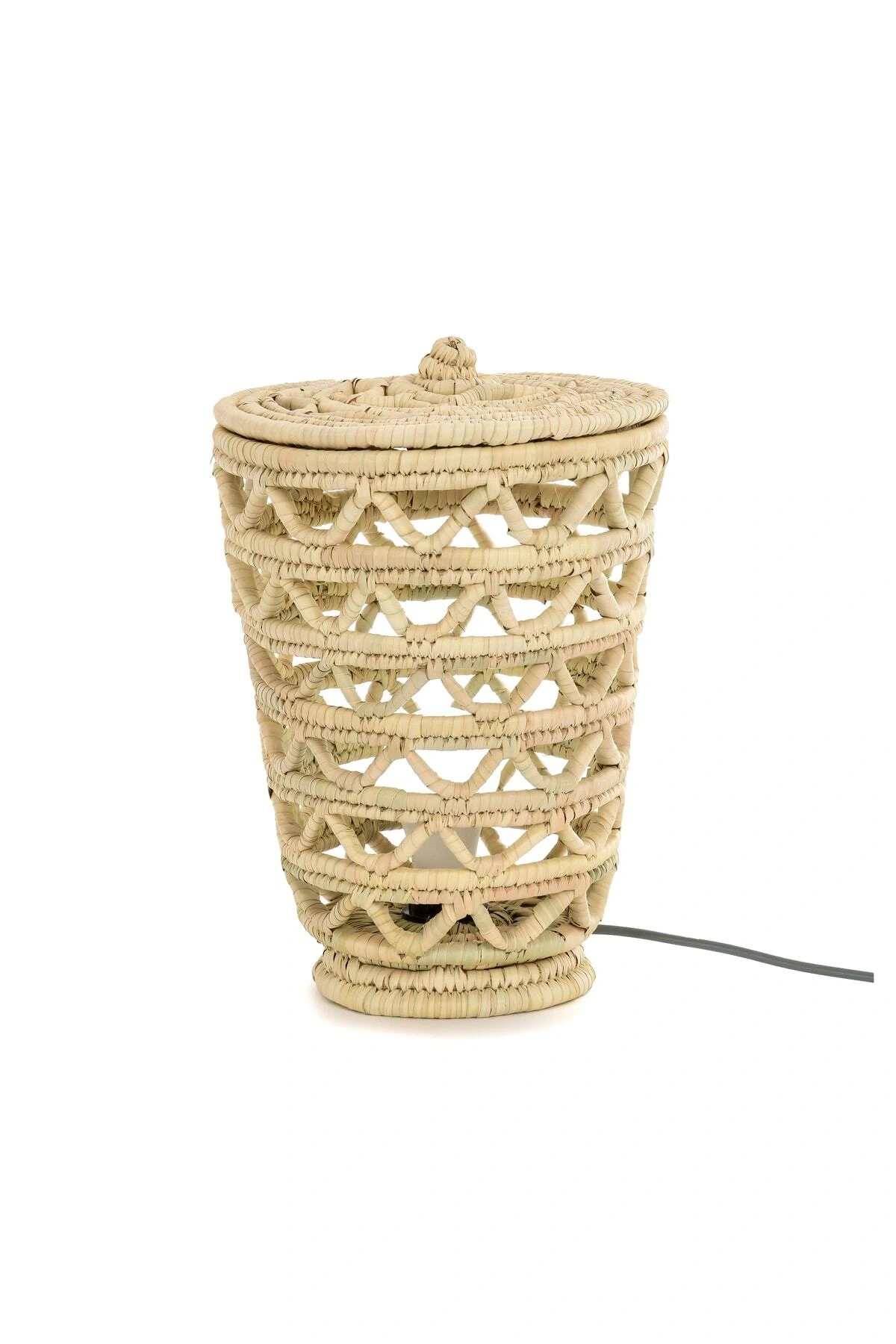 Masa Üstü El Yapımı Hasır Lamba Dekoratif Aydınlatma Büyük Boy