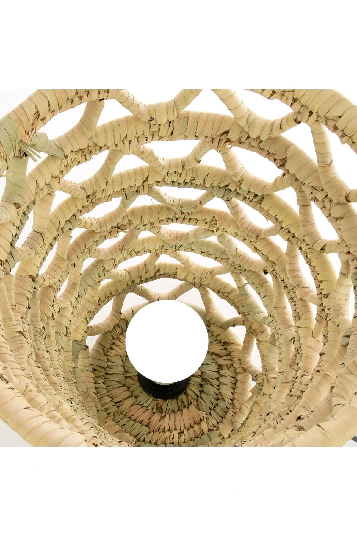 Masa Üstü El Yapımı Hasır Lamba Dekoratif Aydınlatma Büyük Boy