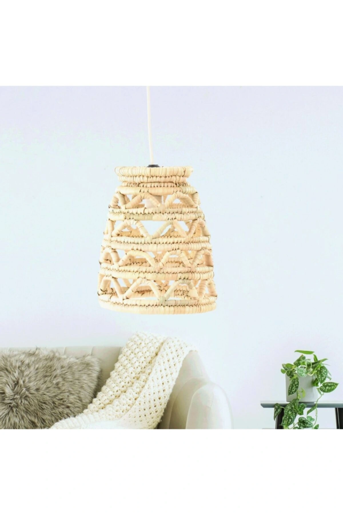Reed Hasır El Yapımı Tavan Aydınlatma Seti