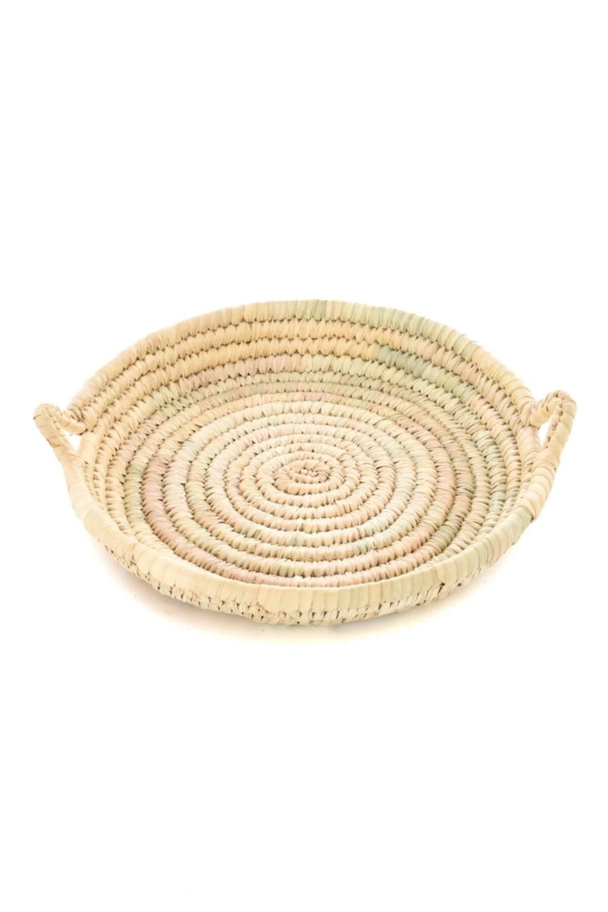 Üçgen Saplı Yuvarlak Hasır Tepsi