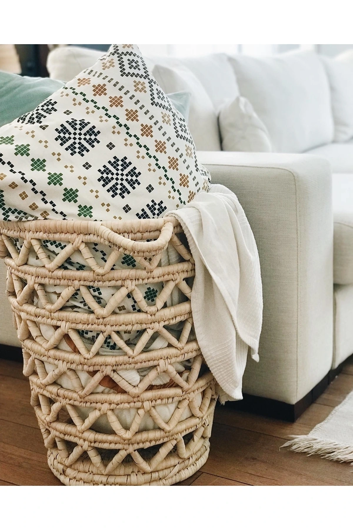 Camellia Hasır Sepet_ Çap 45cm X Yükseklik 50 Cm