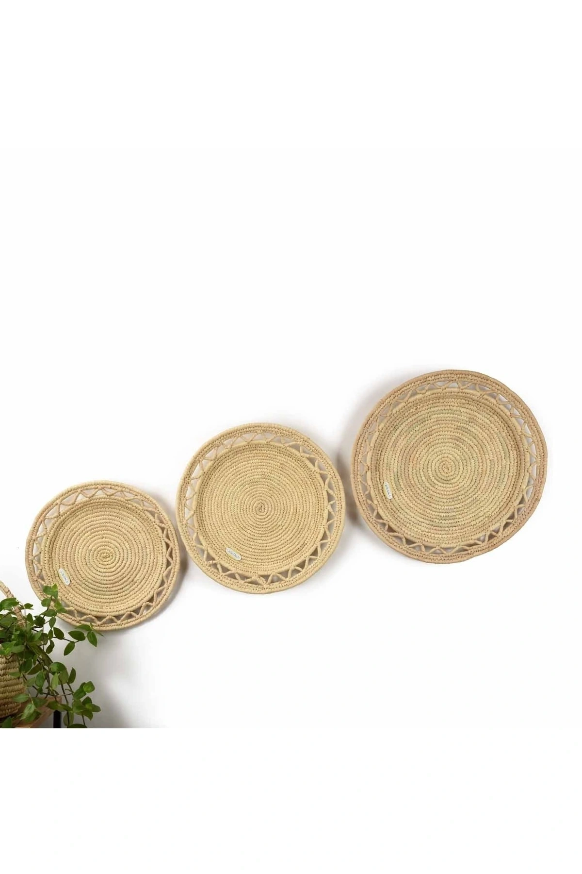 Cydonia Hasır Duvar Tepsi Seti- 3lü