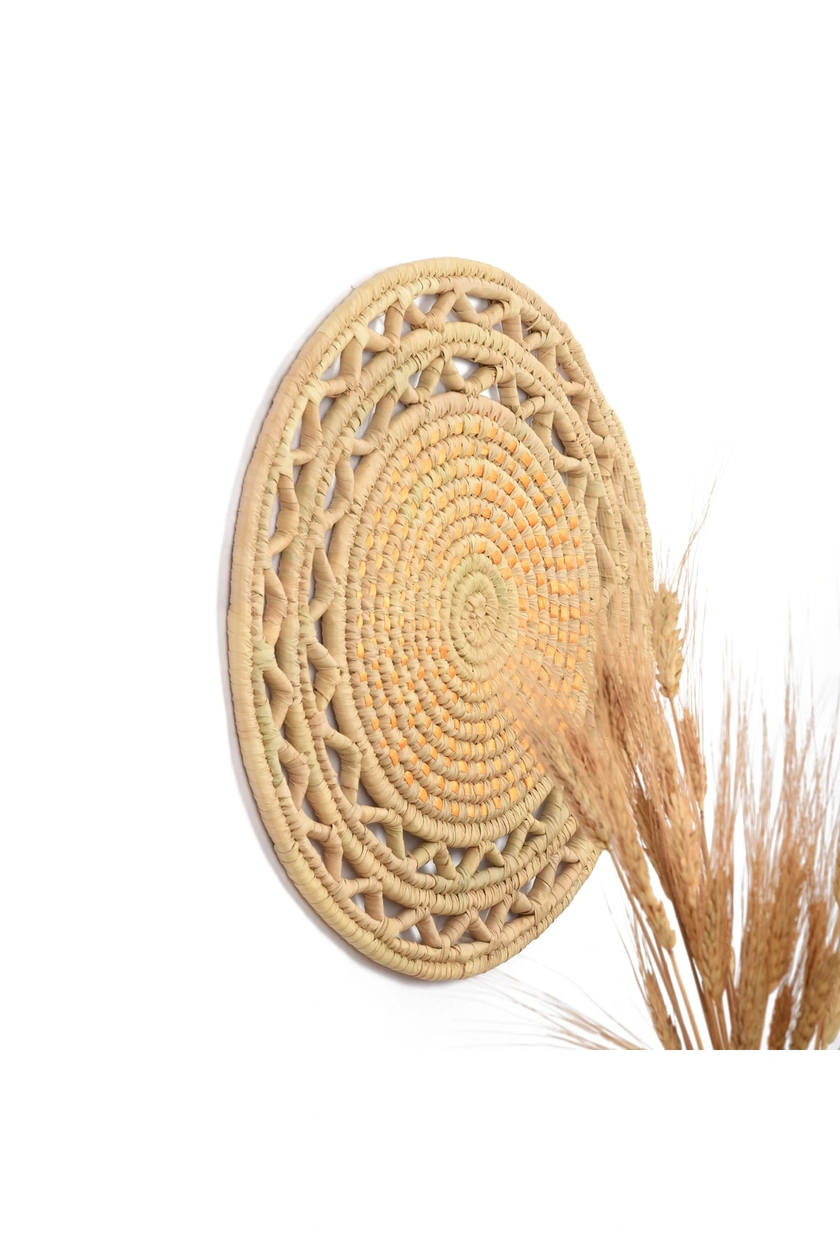 Vinca Hasır Duvar Tabağı_ Turuncu_ 40 Cm