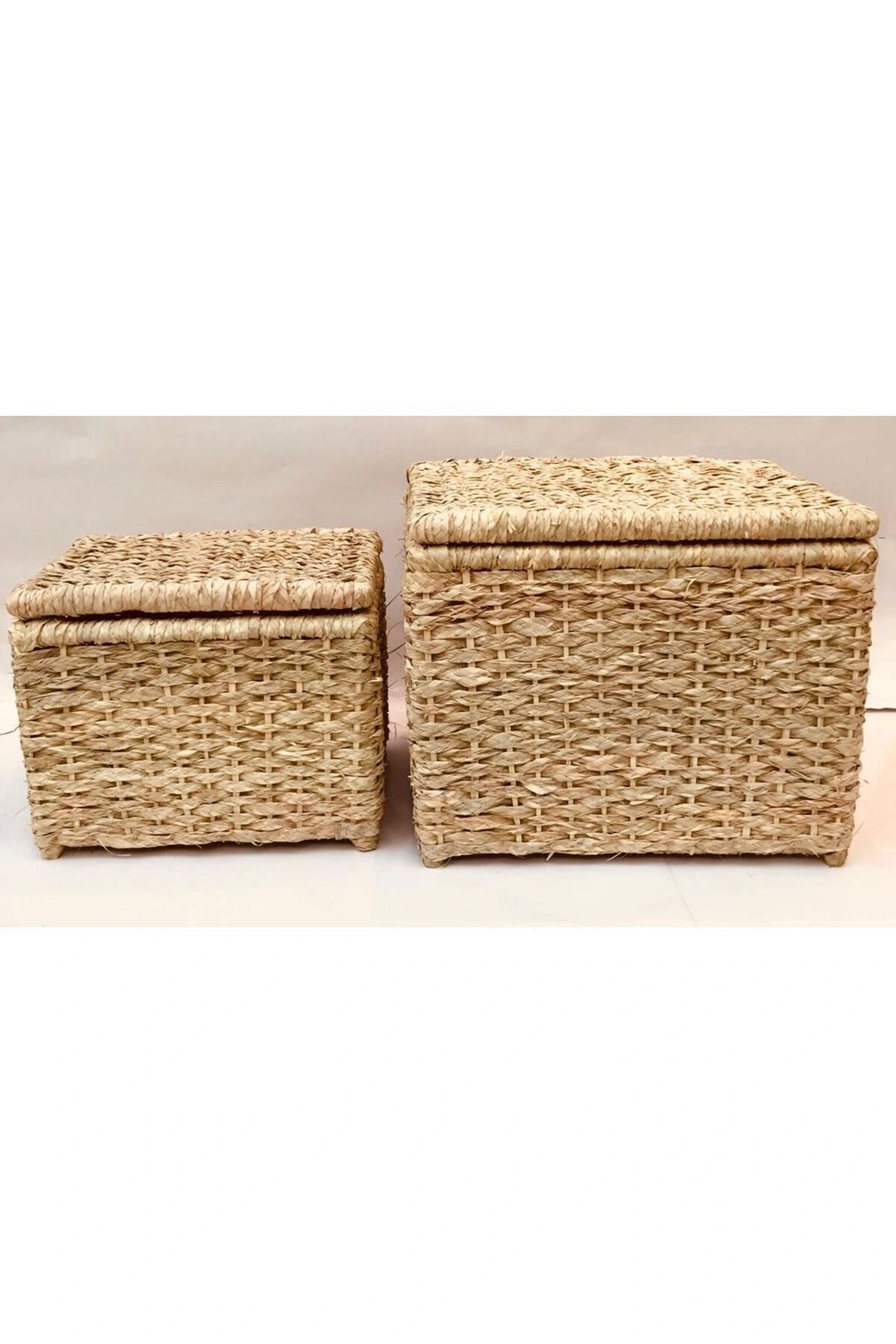 Adenium Hasır Çamaşır Sepeti_ 2li Set_ Genişlik 55 & 45 Cm